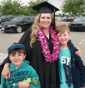Heather McGrew - with sons at graduation 2015