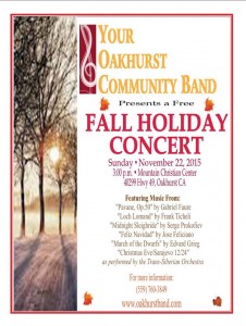 Oakhurst Community Band Concert Nov 2015