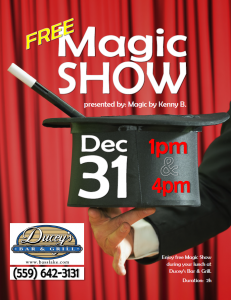 Pines Dec 31 magic show