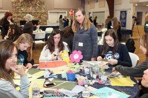 Soroptimist Dream It Be It girls making collages at the table 2016 - photo by Joelle Leder