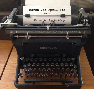 Fiction Workshop typewriter with new dates