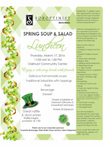 Soroptimist Soup & Salad Spring 2016