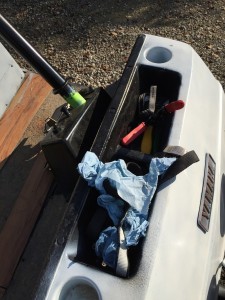 Tools in golf cart