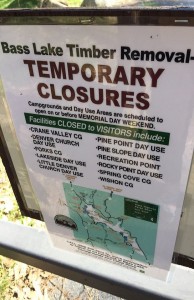 Denver Church Day Use Area sign closed for hazard tree removal -- Kellie Flanagan Apr 4 2016