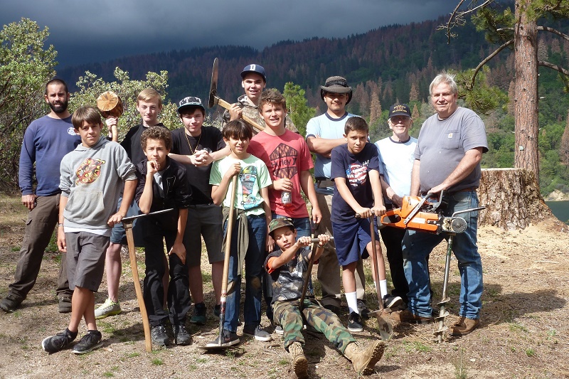 North Fork Scout Troop 357 planting trees near Bass Lake - photo courtesy Dave Smith