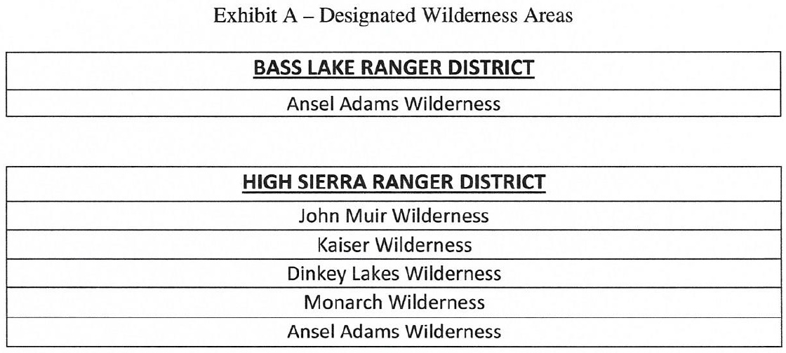 Designated Wilderness areas