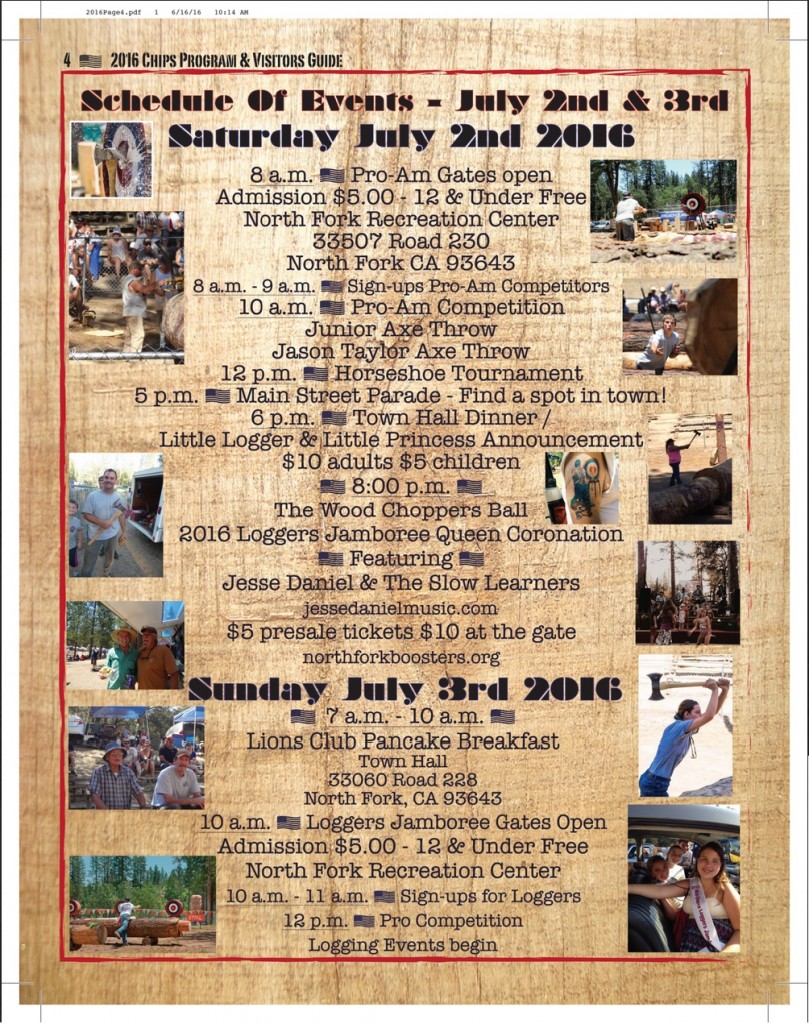 Loggers Jamboree schedule 2016