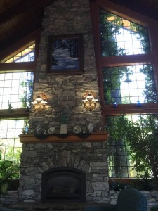 Yosemite Gateway Restaurant grand fireplace June 2016 Lisa Clark