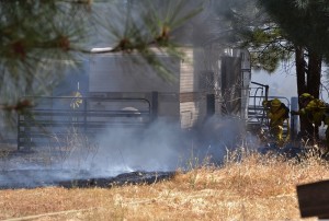 Protecting trailer at North Fire - photo by Gina Clugston