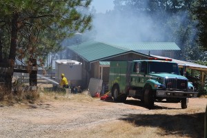 SNF Engine does structure protection on North Fire - photo by Gina Clugston