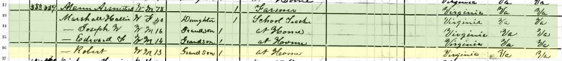 1880 Census Robert B MARSHALL