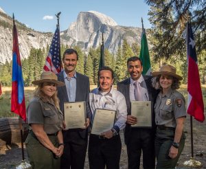 September 29, 2016: Yosemite National Park, California. Sister parks signing at Res #1.