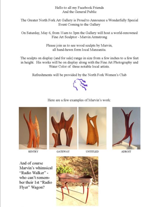 Greater North Fork Art Gallery Presents Sculptor Marvin Armstrong