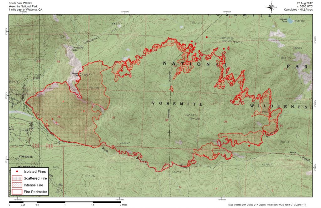 South Fork perimeter map 8-23-17 | Sierra News Online