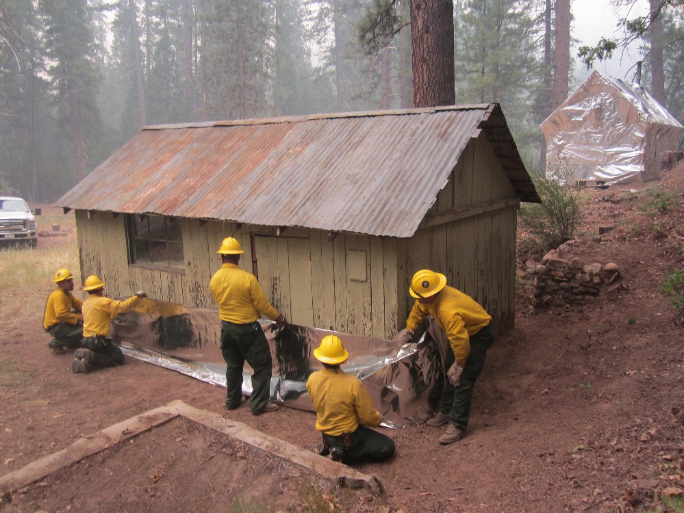 Wrapping historic buildings at Placer Guard Station – photo courtesy ...
