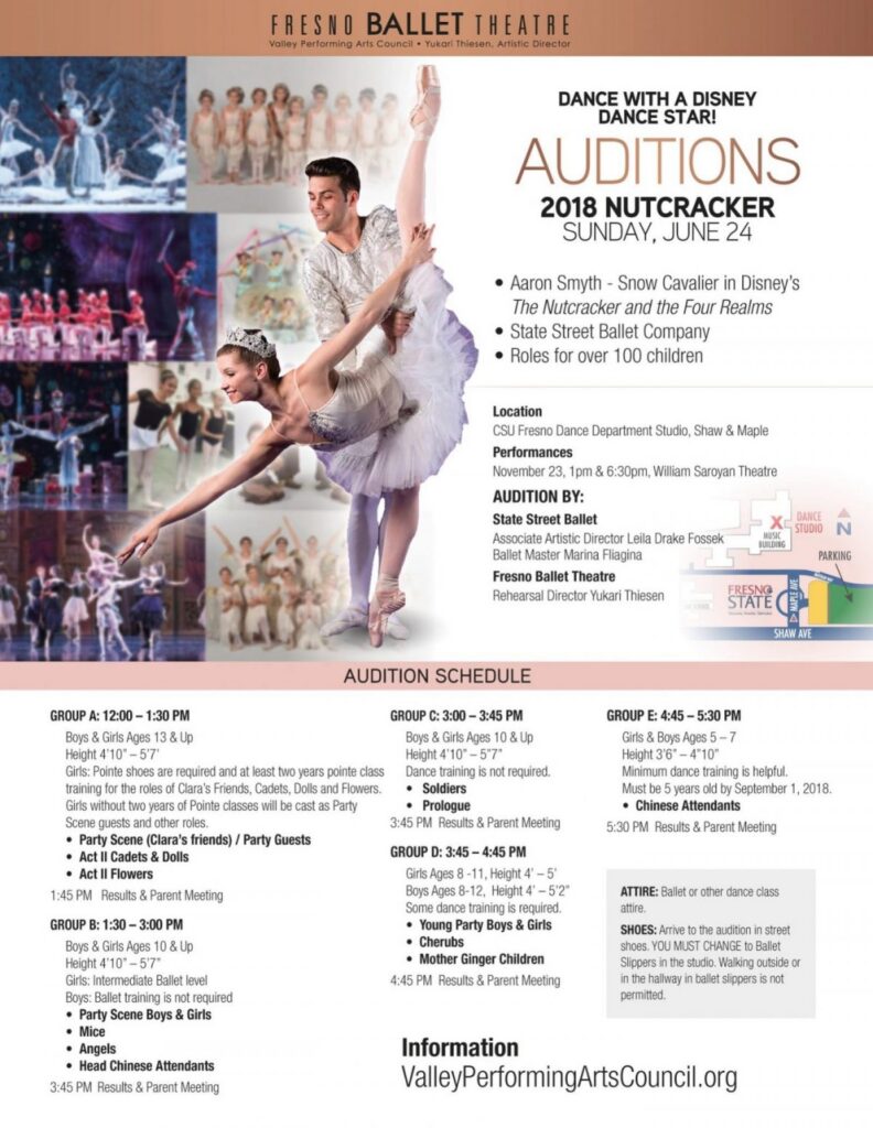 Fresno Ballet’s The Nutcracker auditions 2018 Sierra News Online