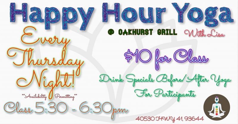 Happy Hour Yoga At Oakhurst Grill