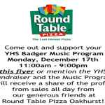 YHS Music Department Round Table Pizza Night