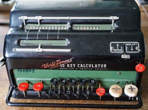 Old mechanical calculator.