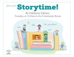 image of a flyer for storytime at the Oakhurst library