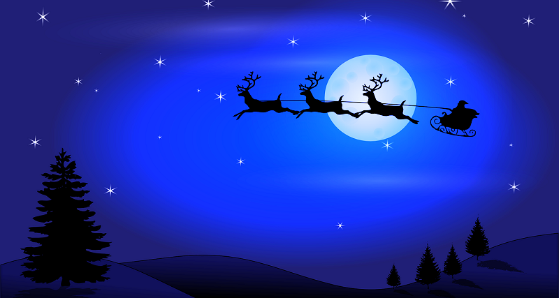 Picture of Santa flying through the air