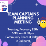 Relay for Life: Sierra Mountain Communities for a Cure Team Captains Meeting