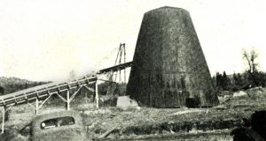 Picture of a North Fork Lumber Mill teepee burner