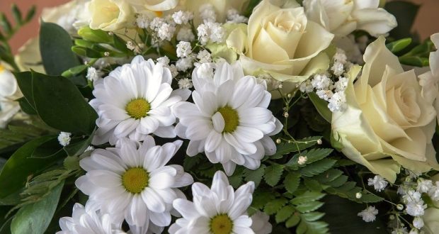 Picture of funeral flowers.