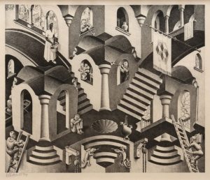 Image of an artwork by M.C. Escher.