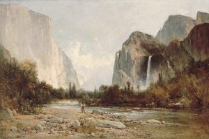 Image of Yosemite's Bridal Veil Falls by Thomas Hill. 