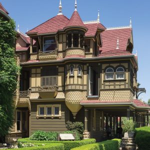Image of the Winchester Mystery House. 