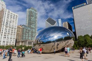 Image of the Chicago Cloud Gate. 