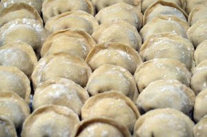 Image of a tray full of pirogies