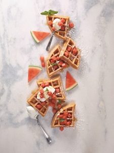 Image of watermelon waffles. 