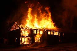 Image of a house fire. 