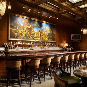 Image of Palace Hotel Bar With Maxfield Parrish Painting.