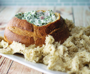 Image of a spinach ham dip.