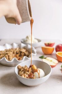 Image of Apple Oat Crumble and Citrus Caramel Topping.