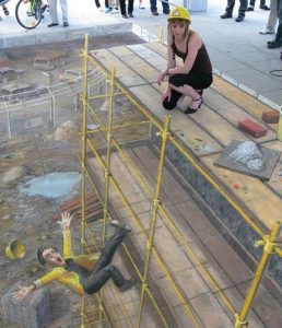 Image of a Julian Beever drawing.