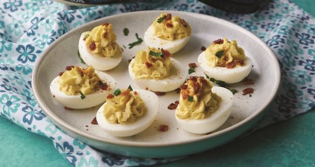 Image of a platter of deviled eggs.
