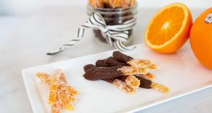 Image of chocolate-covered orange peels.