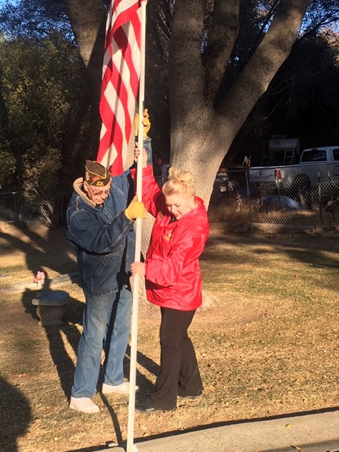 Placing flag in cemetery on Memorial Day