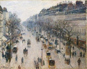 Image of The Boulevard Montmartre, by Camille Pissarro.