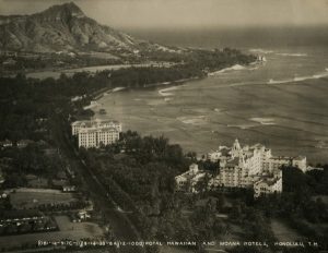 Image of Waikiki Beach about a hundred years ago.