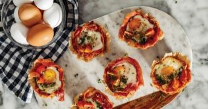 Image of Prosciutto and Parmesan Egg Cups.