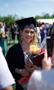 Image of a young woman at graduation. 