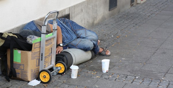 Image of a homeless person. 