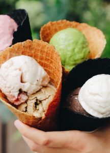 Image of three ice cream cones.
