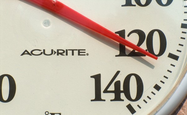 Image of a thermometer reading 127 degrees.