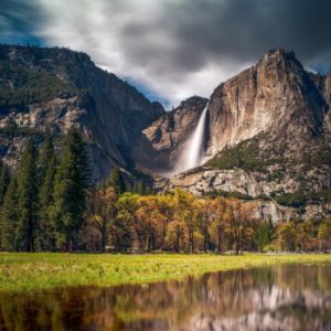 Image of a waterfall at Yosemite. 